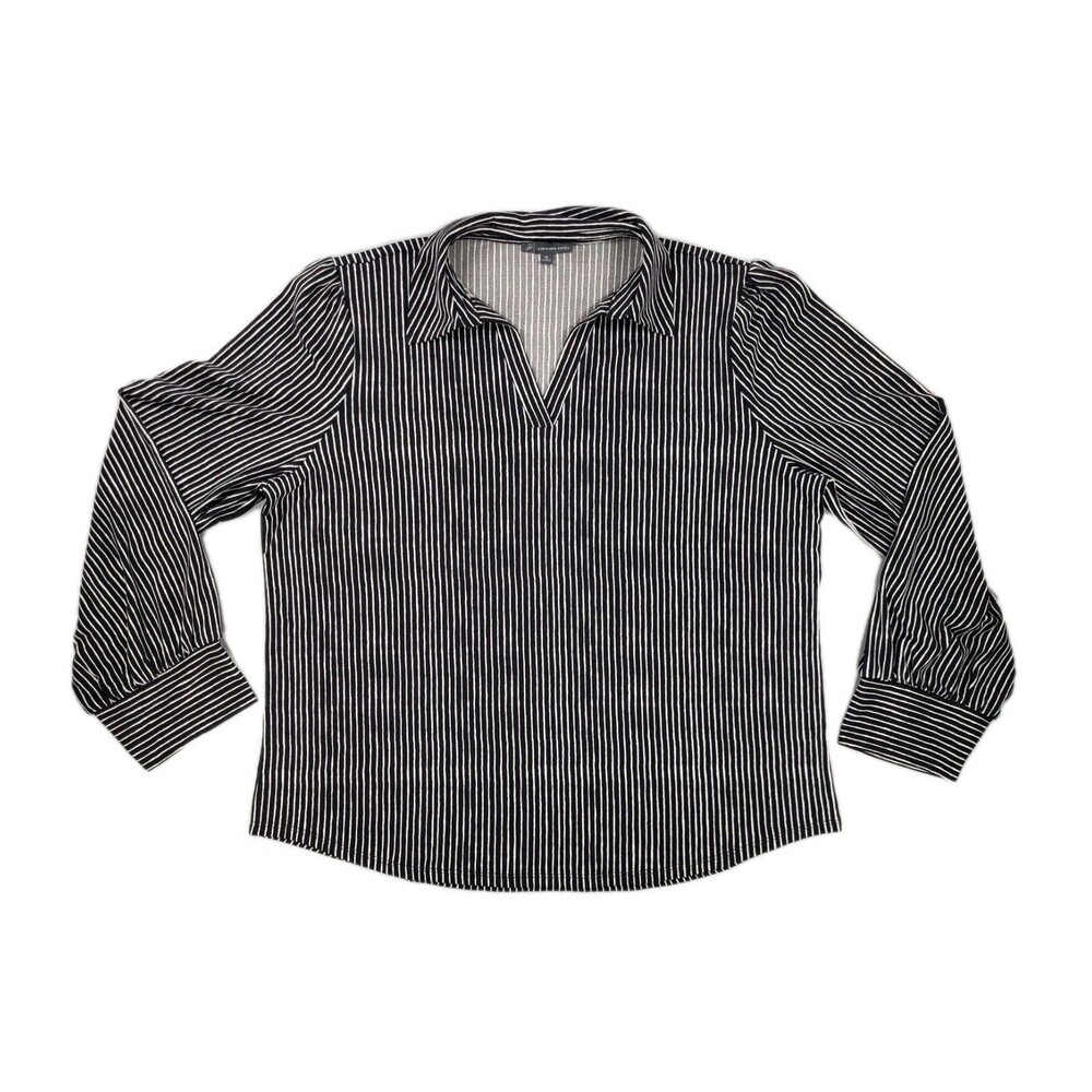 Adrianna Papell Women's Print Collared V-Neck Knit Top